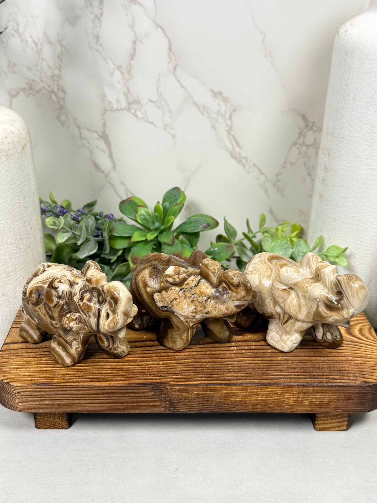 Chocolate Calcite Elephants