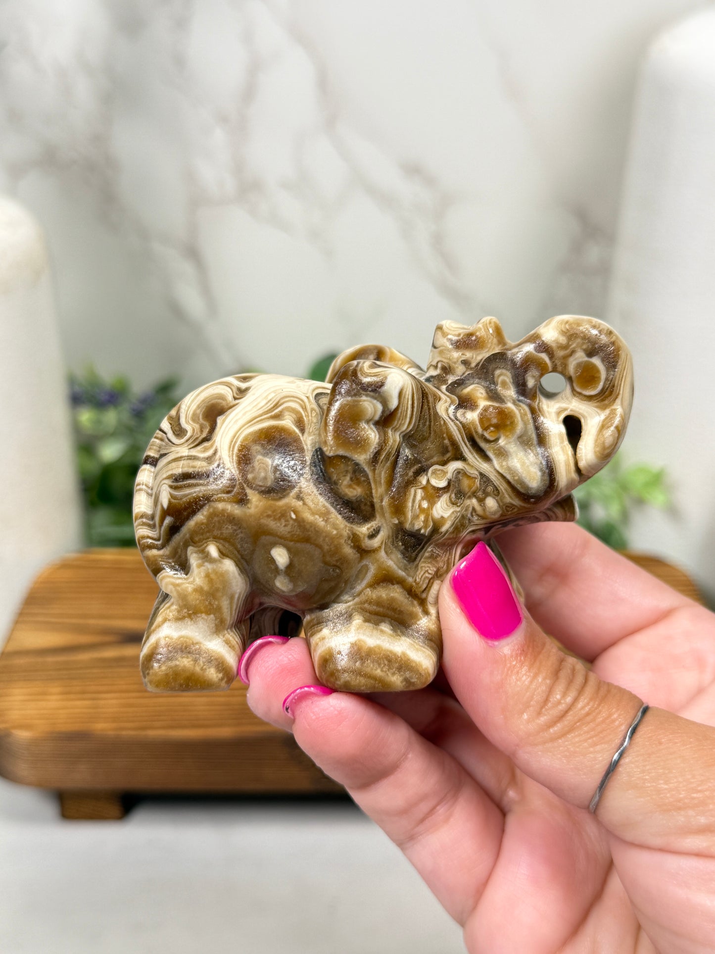Chocolate Calcite Elephants
