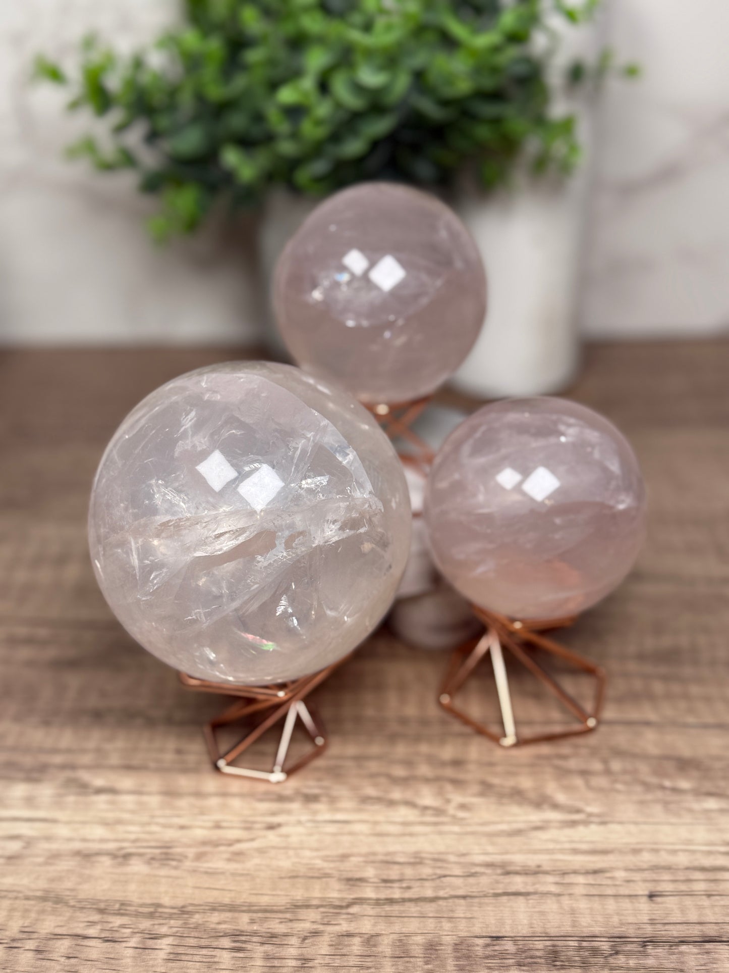 Gemmy Rose Quartz Spheres