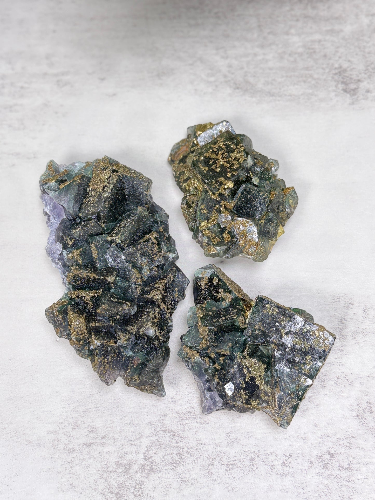 Blue Green Fluorite with Pyrite Specimen