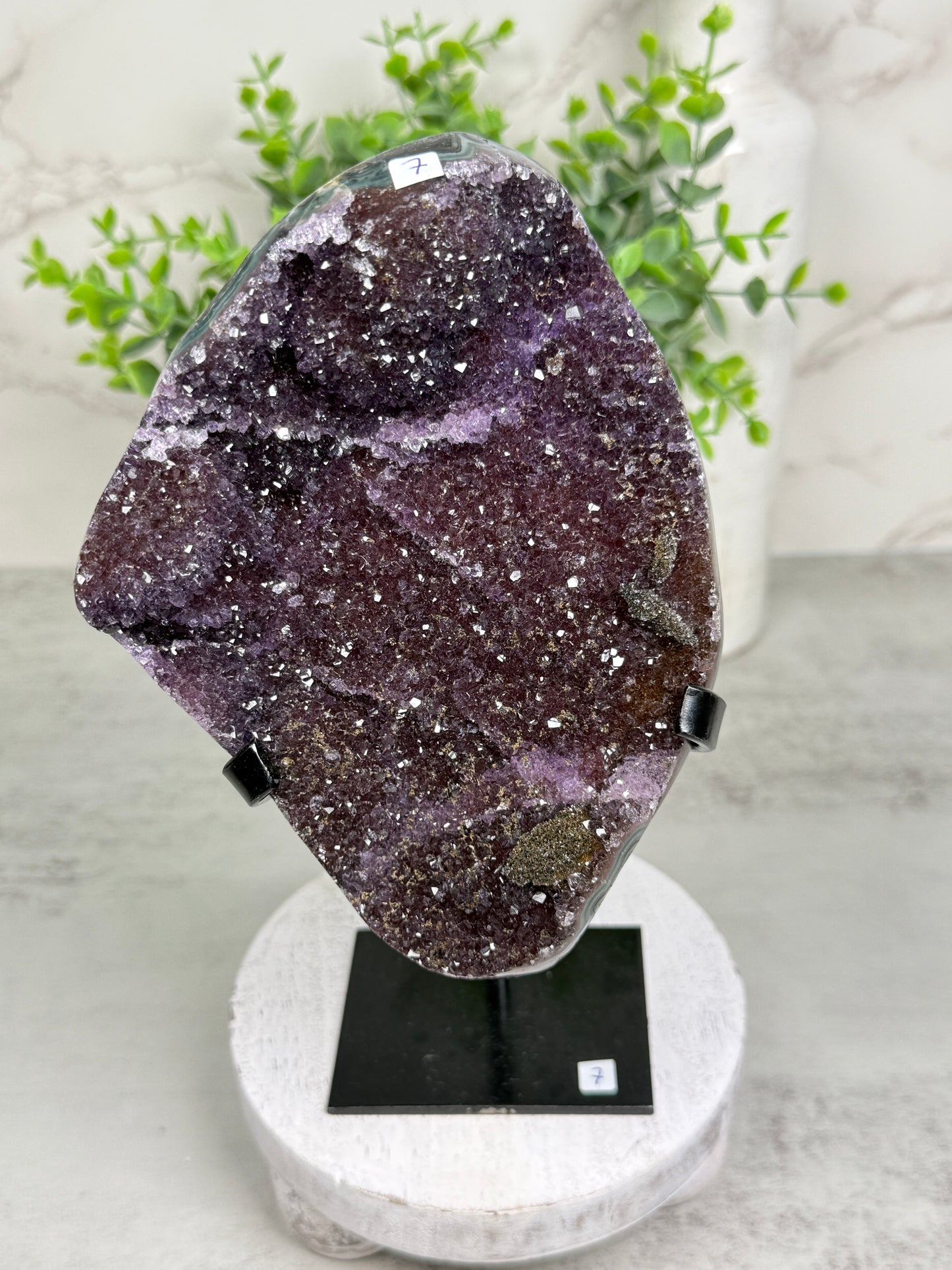 Plum Amethyst on Stand from Uruguay