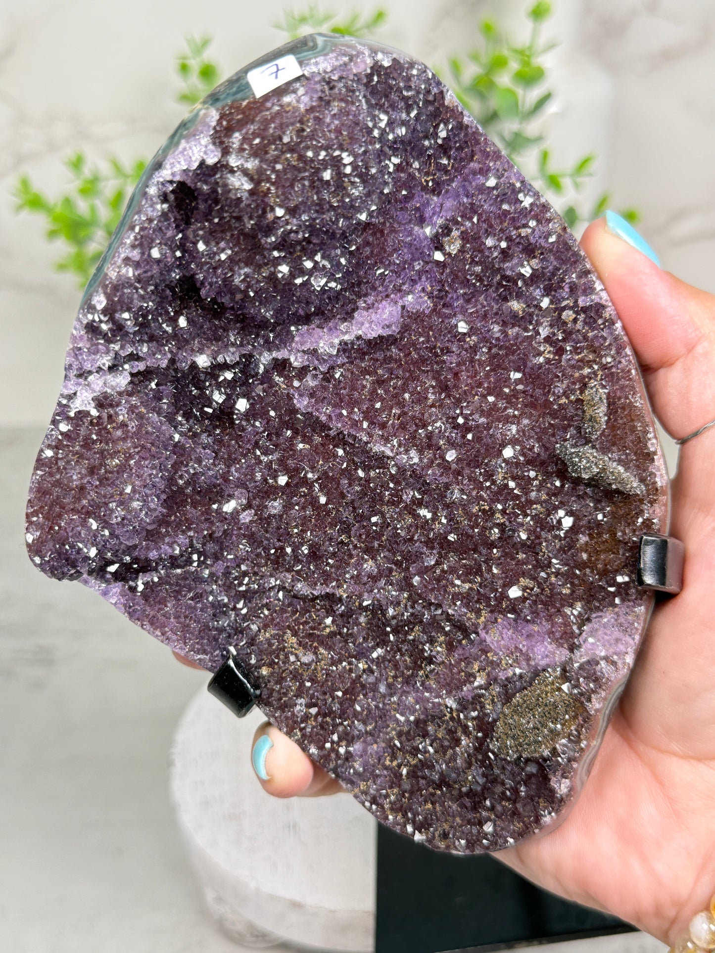 Plum Amethyst on Stand from Uruguay