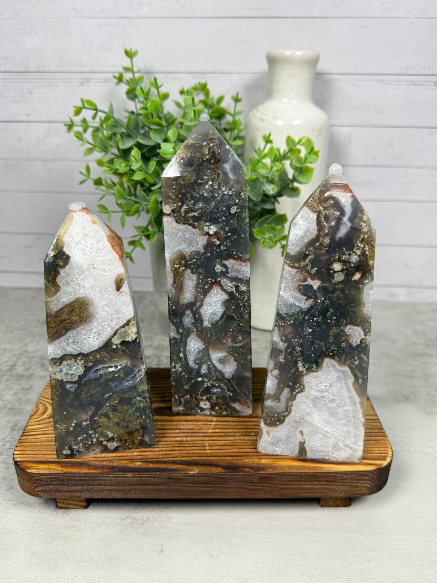 Starry Moss Agate Towers