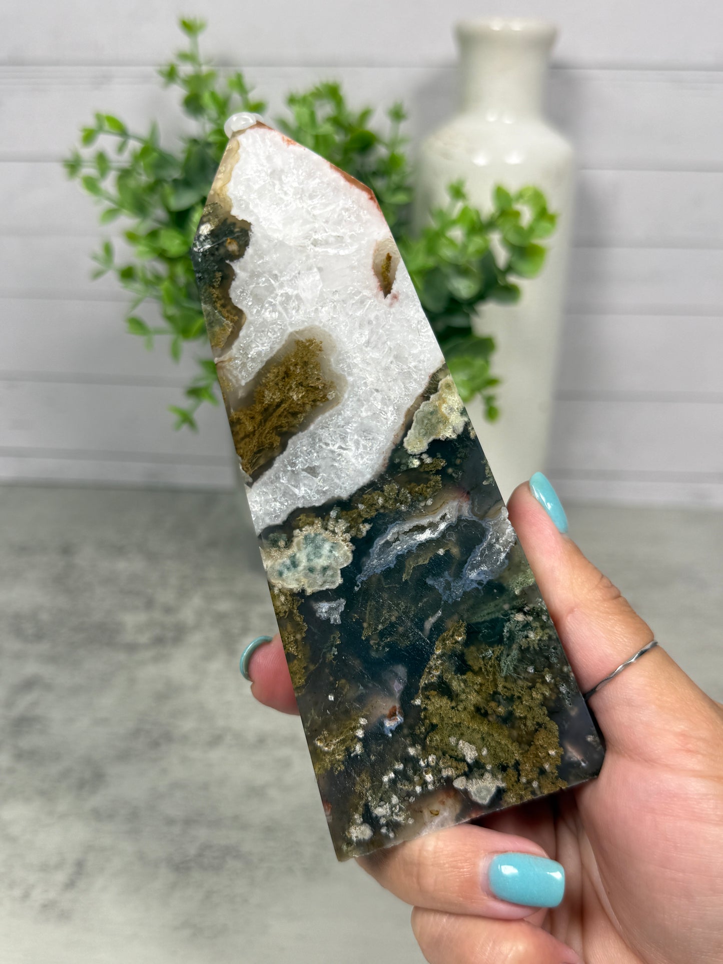 Starry Moss Agate Towers