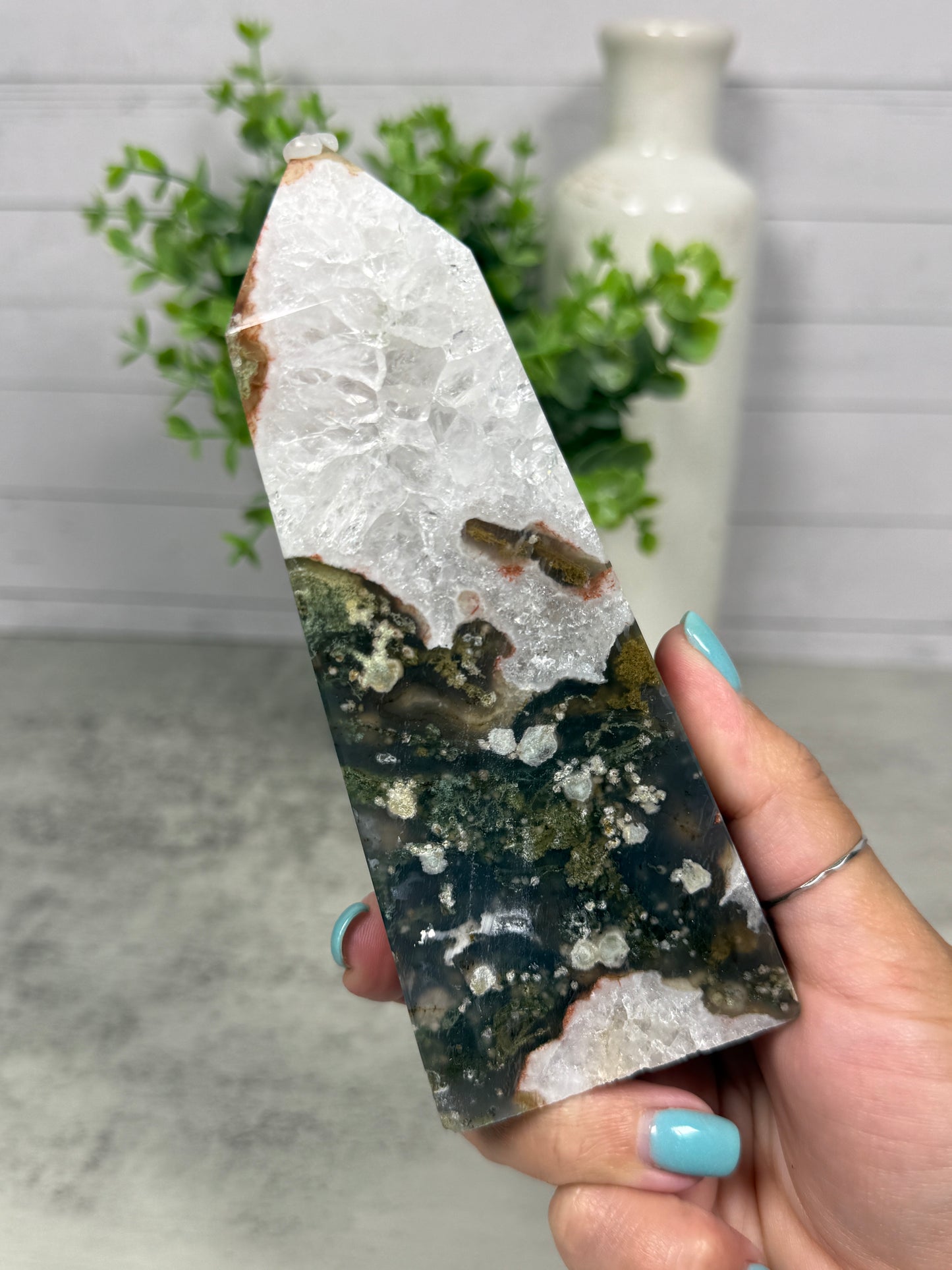 Starry Moss Agate Towers