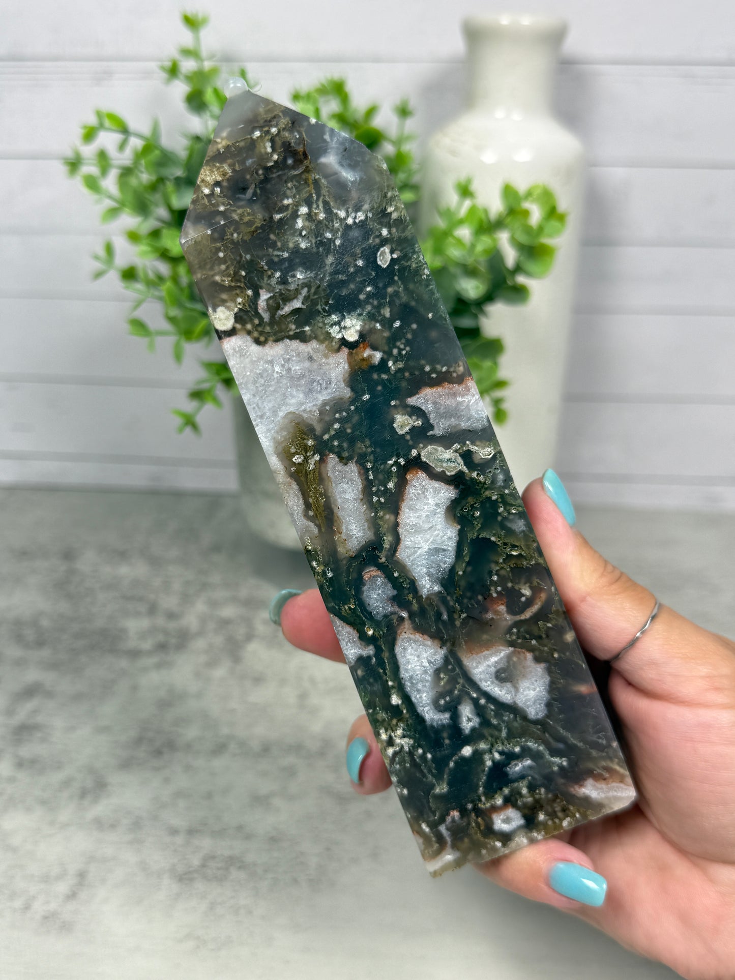 Starry Moss Agate Towers