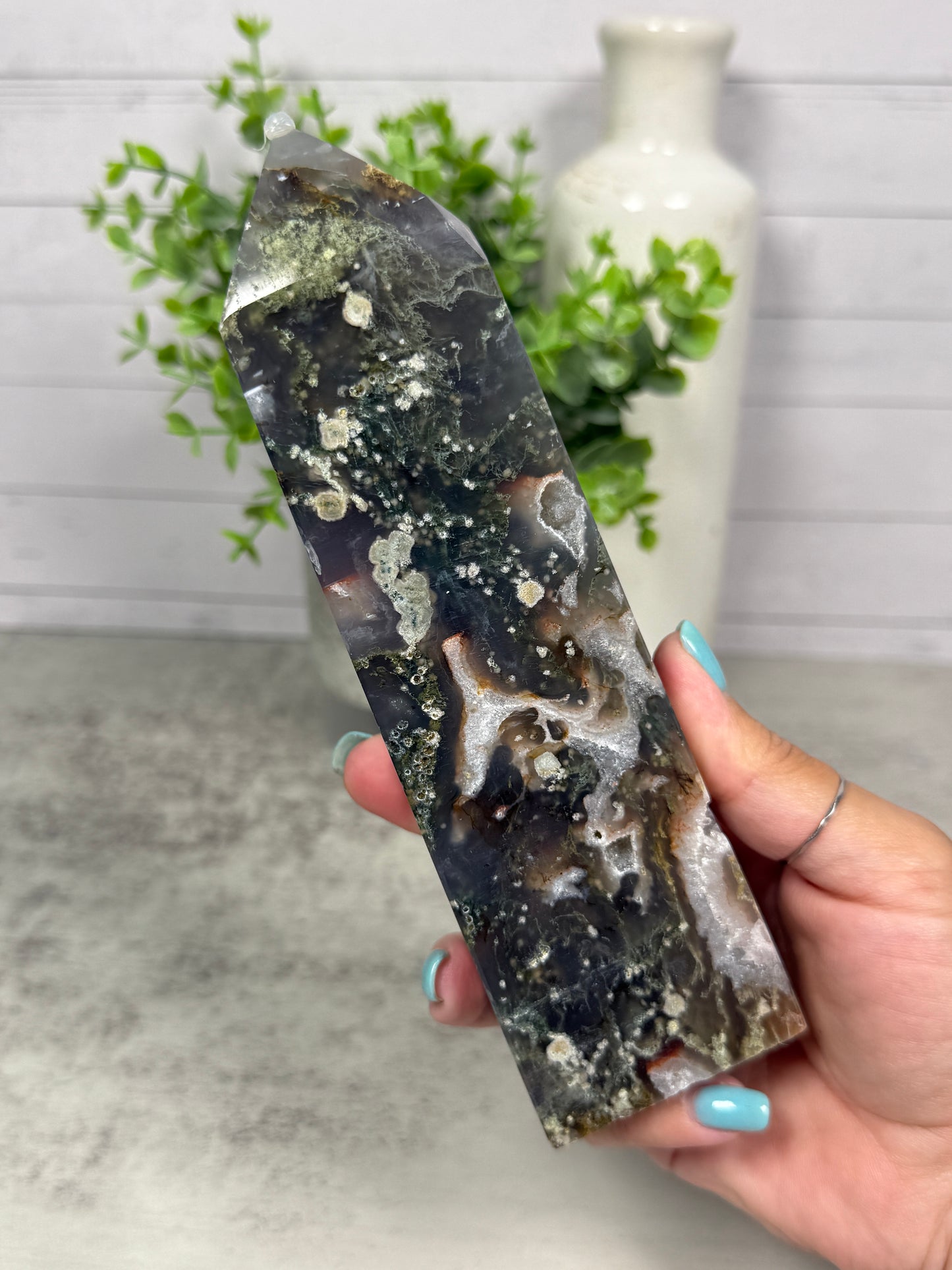 Starry Moss Agate Towers
