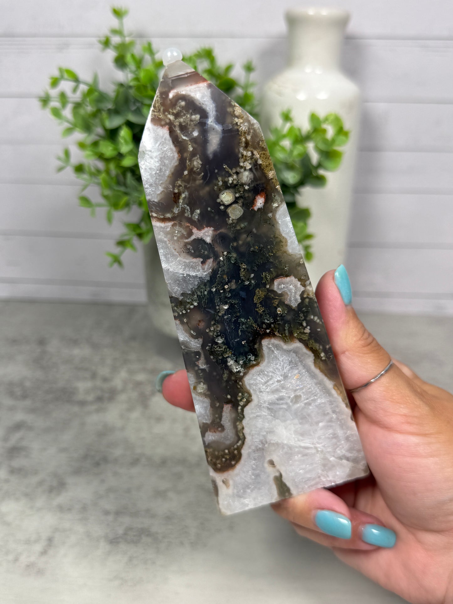 Starry Moss Agate Towers