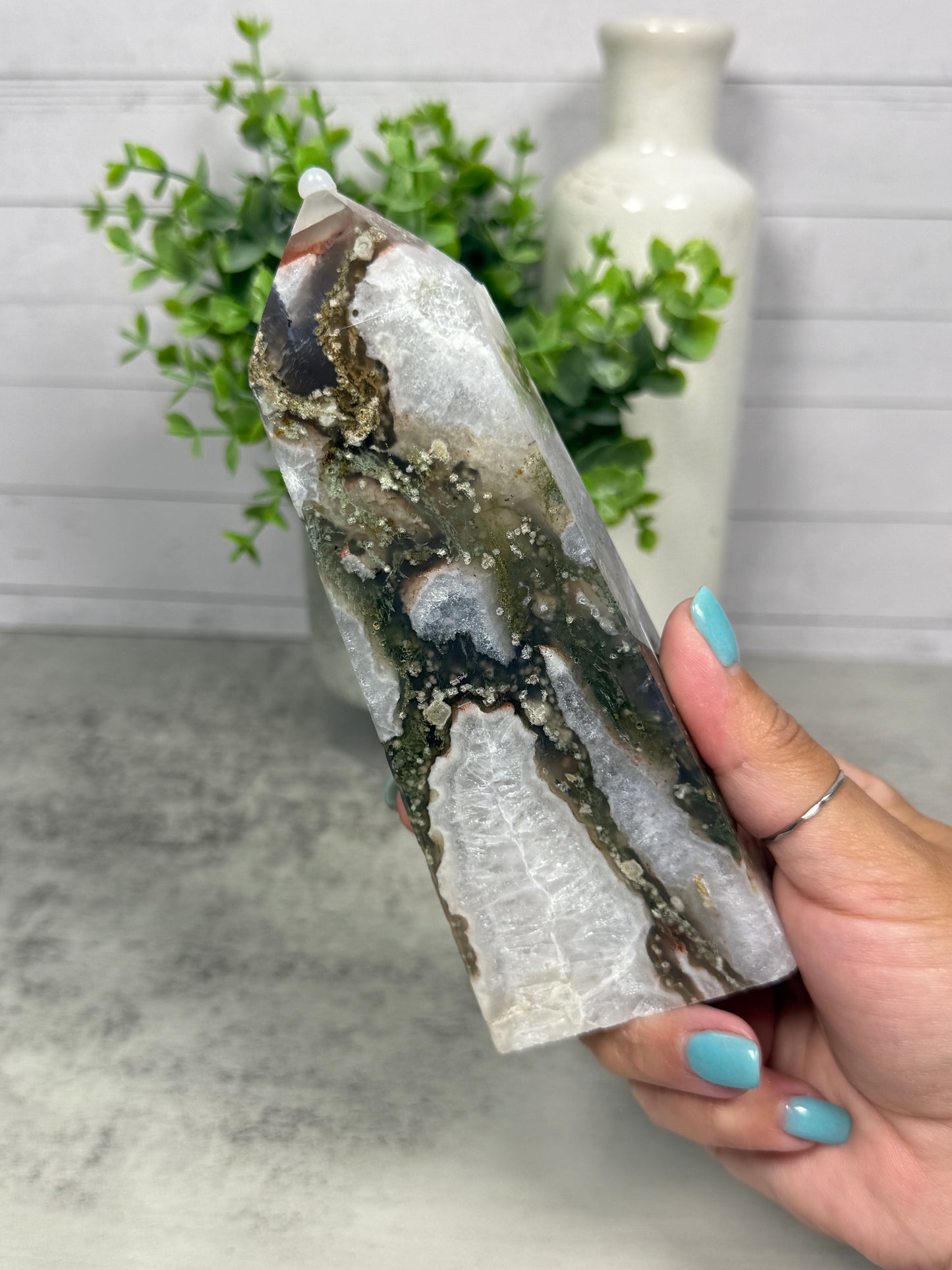 Starry Moss Agate Towers