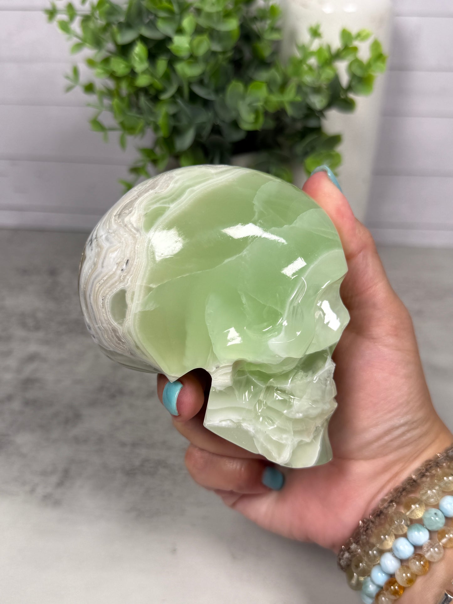 Green Onyx Skulls from Mexico