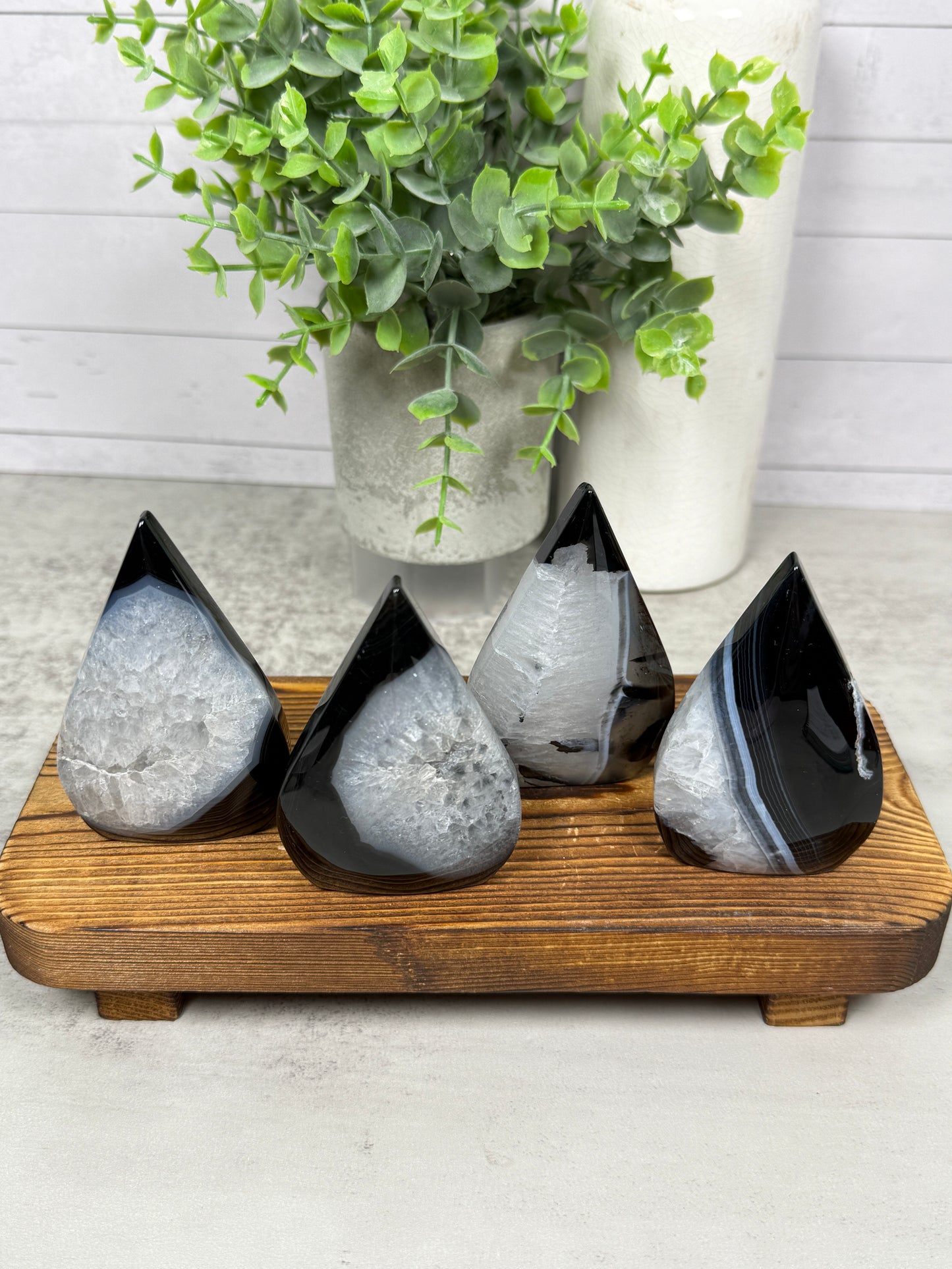 Black Agate Teardrops