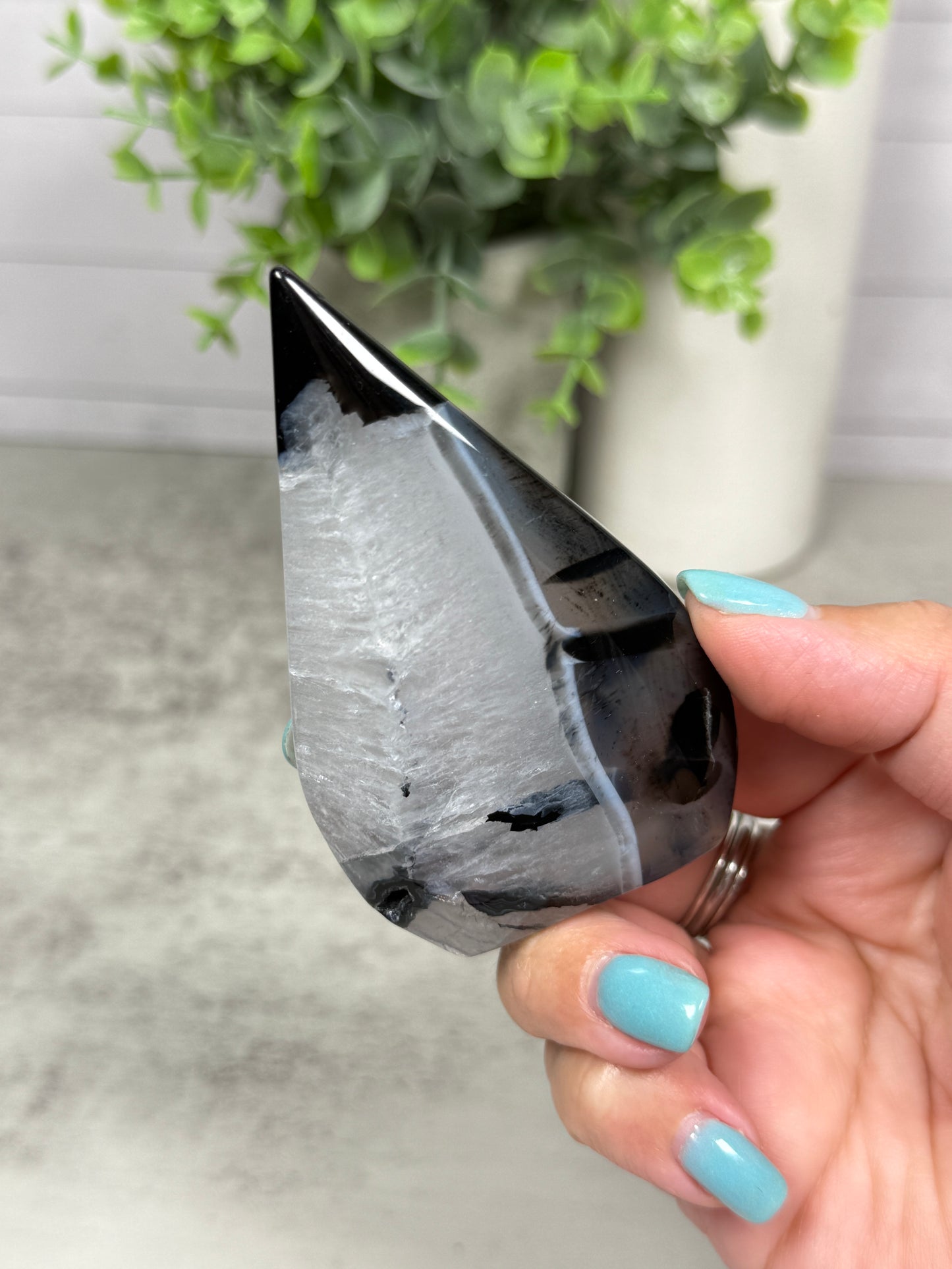 Black Agate Teardrops