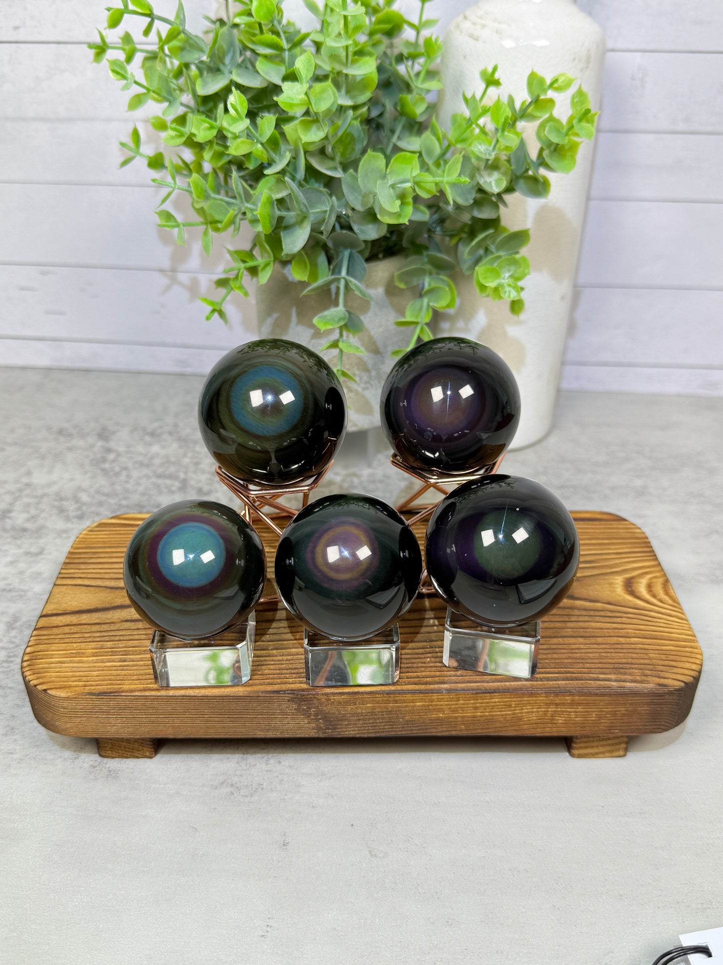 Rainbow Obsidian Spheres