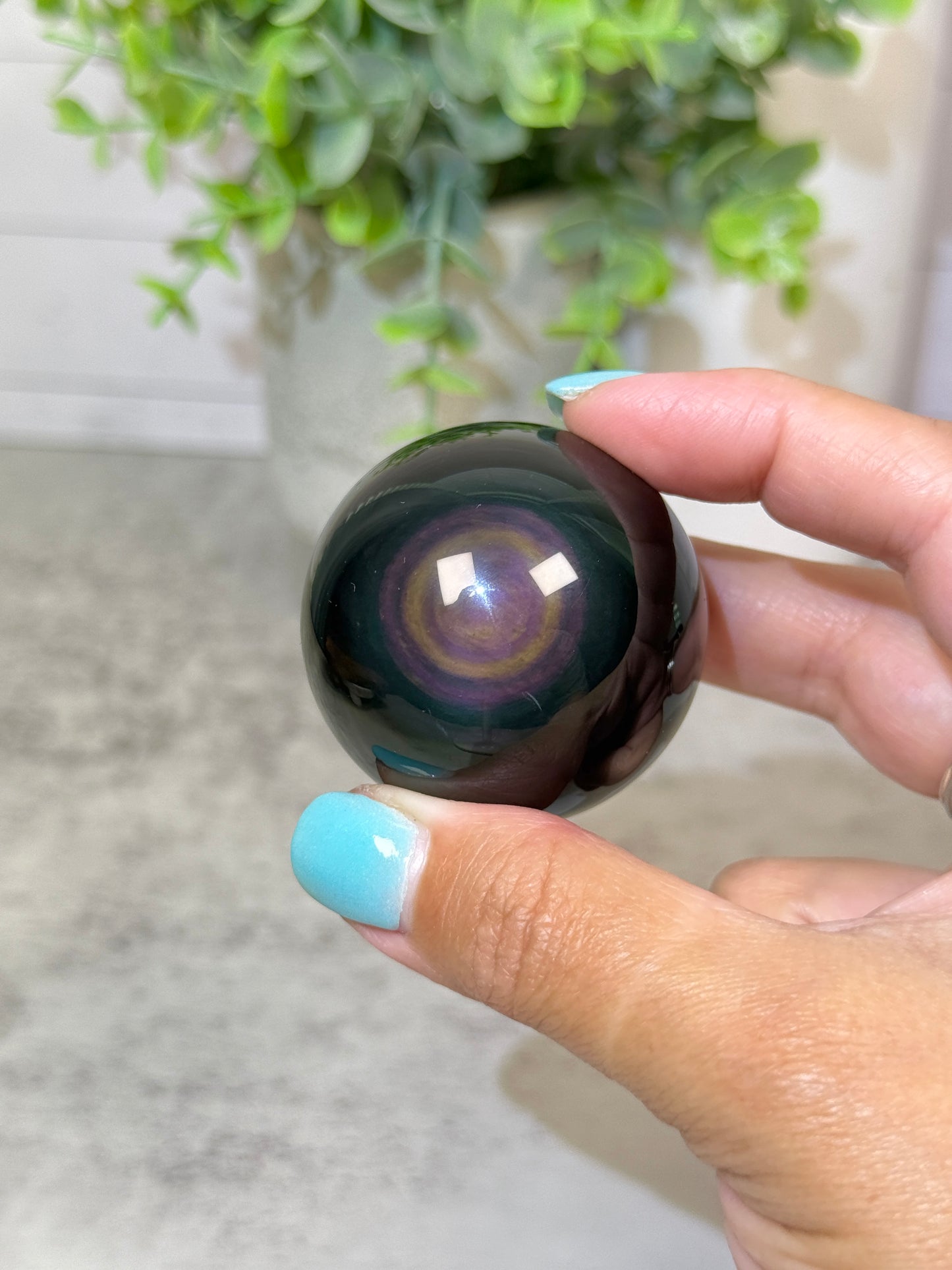 Rainbow Obsidian Spheres