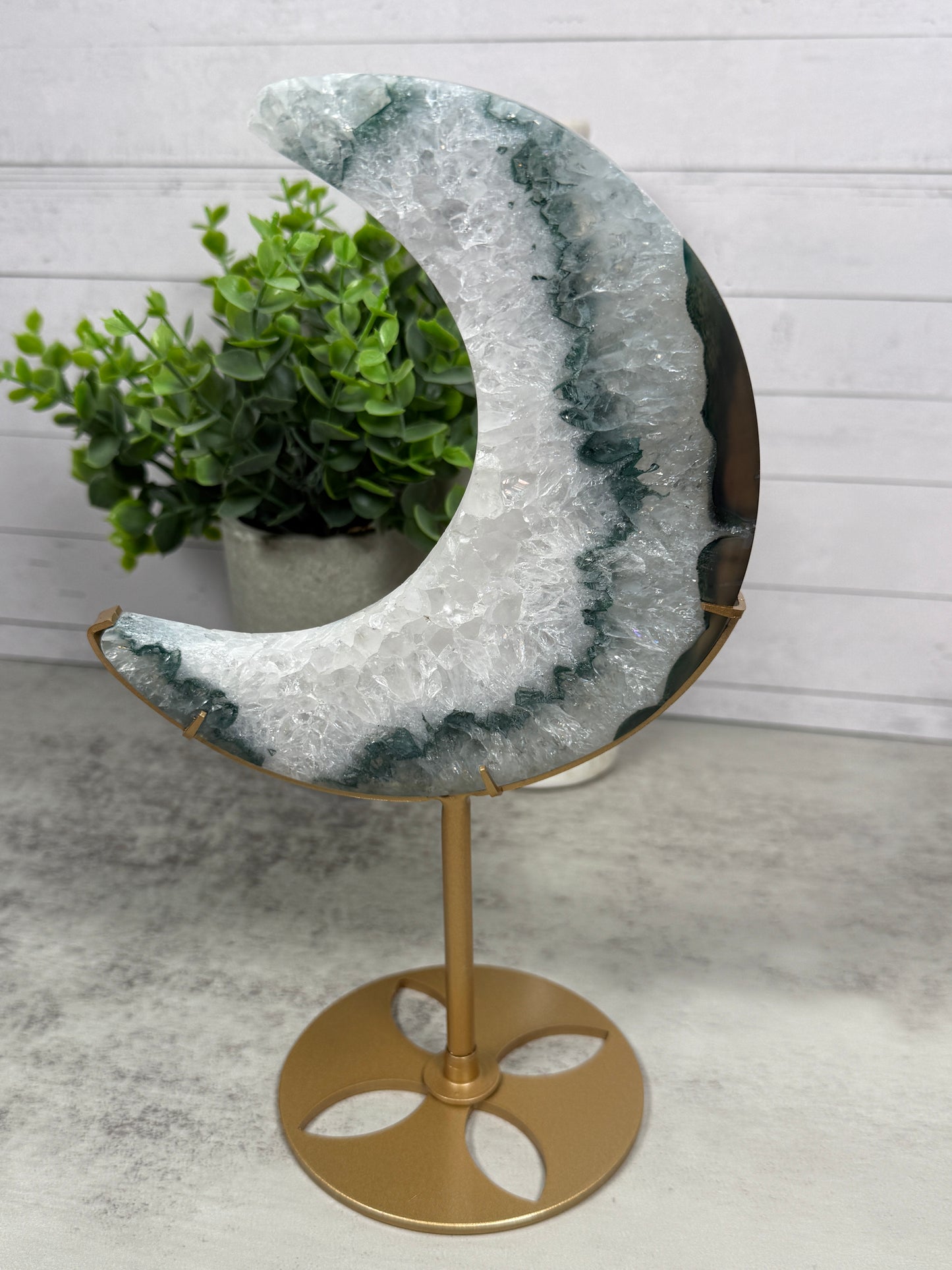 Green Quartz Agate Moon | Luna