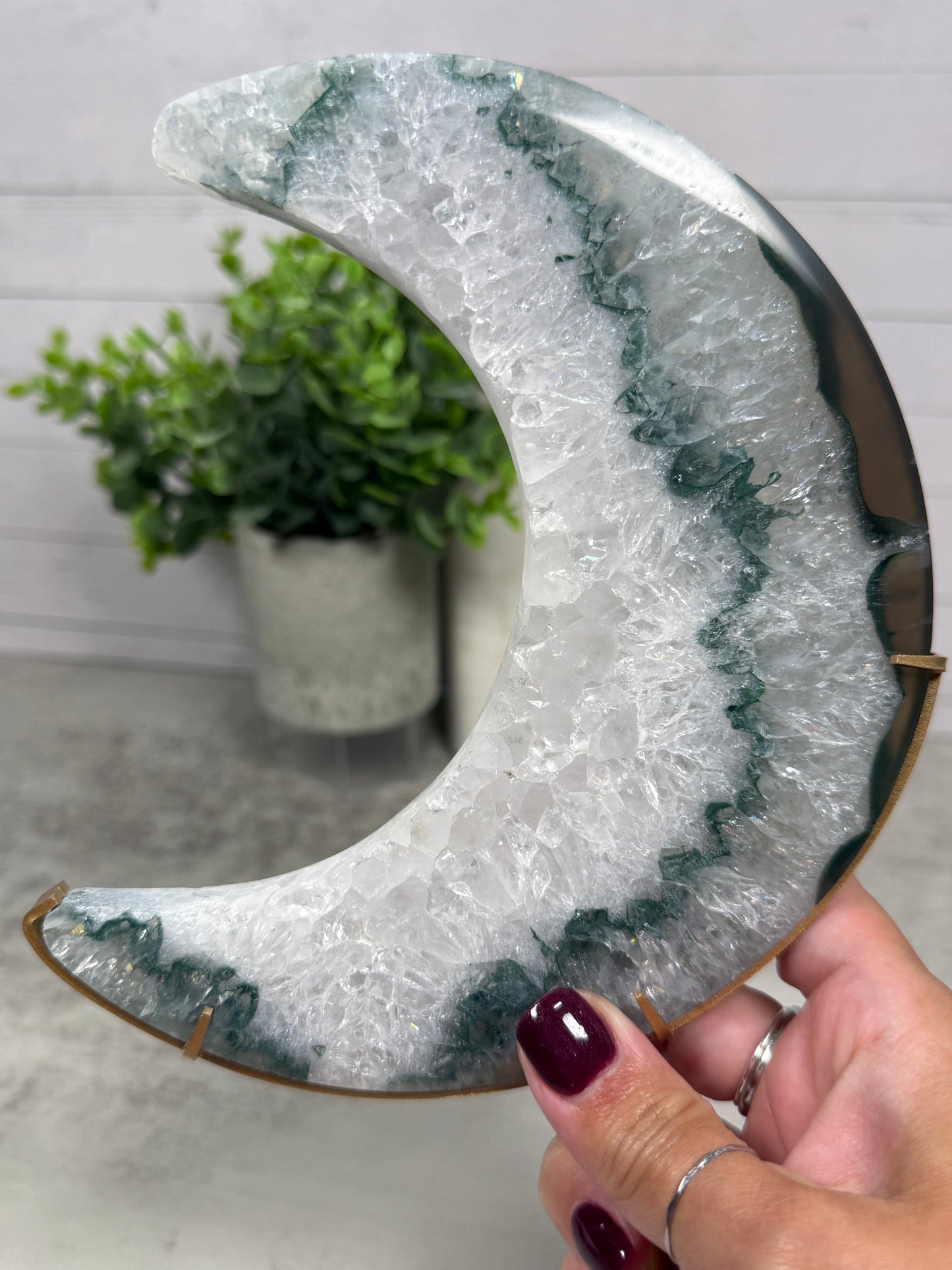 Green Quartz Agate Moon | Luna