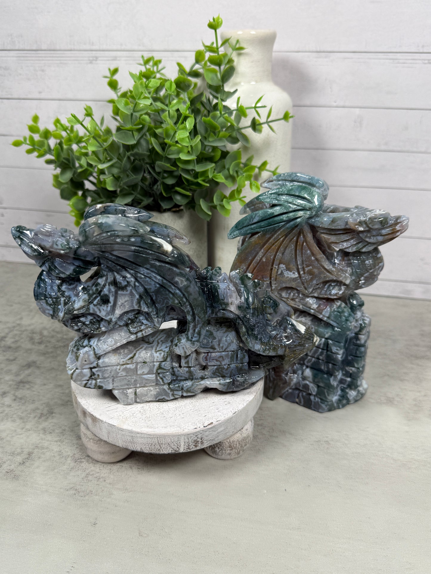 Moss Agate Statement Dragons