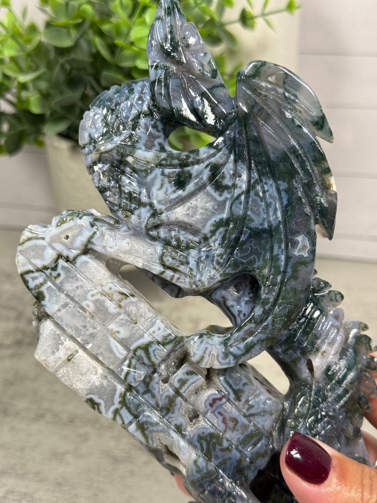 Moss Agate Statement Dragons