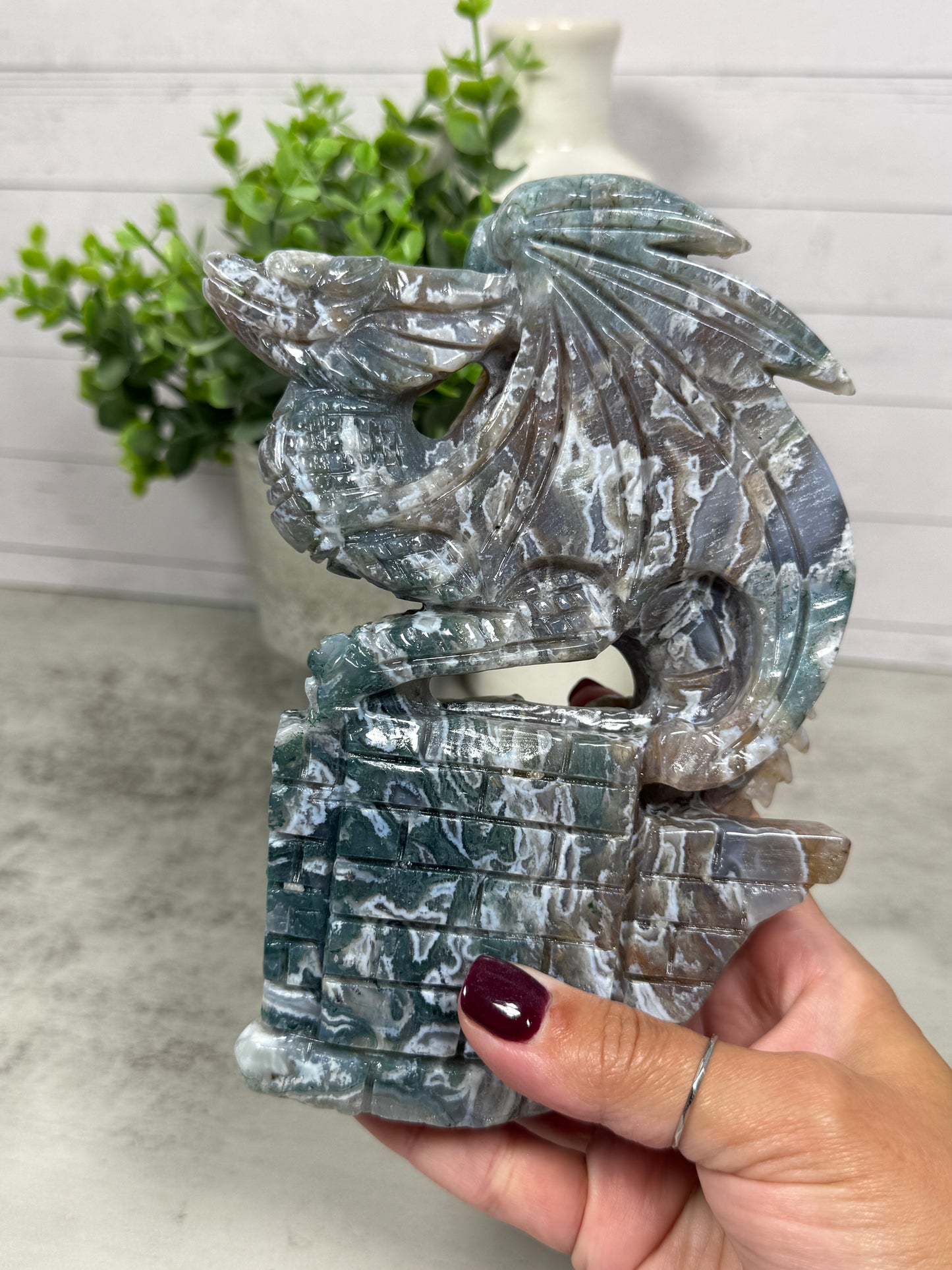 Moss Agate Statement Dragons