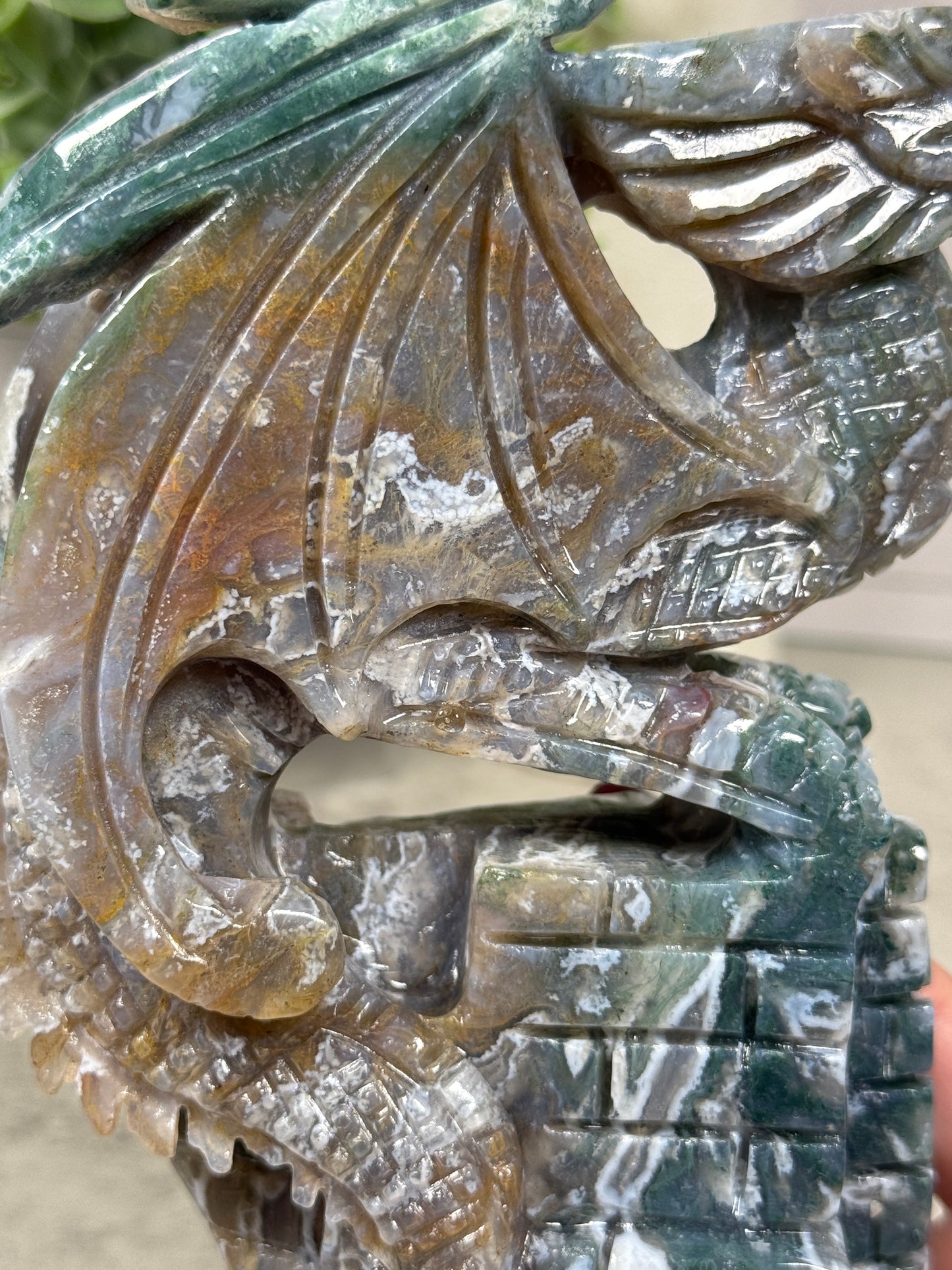 Moss Agate Statement Dragons