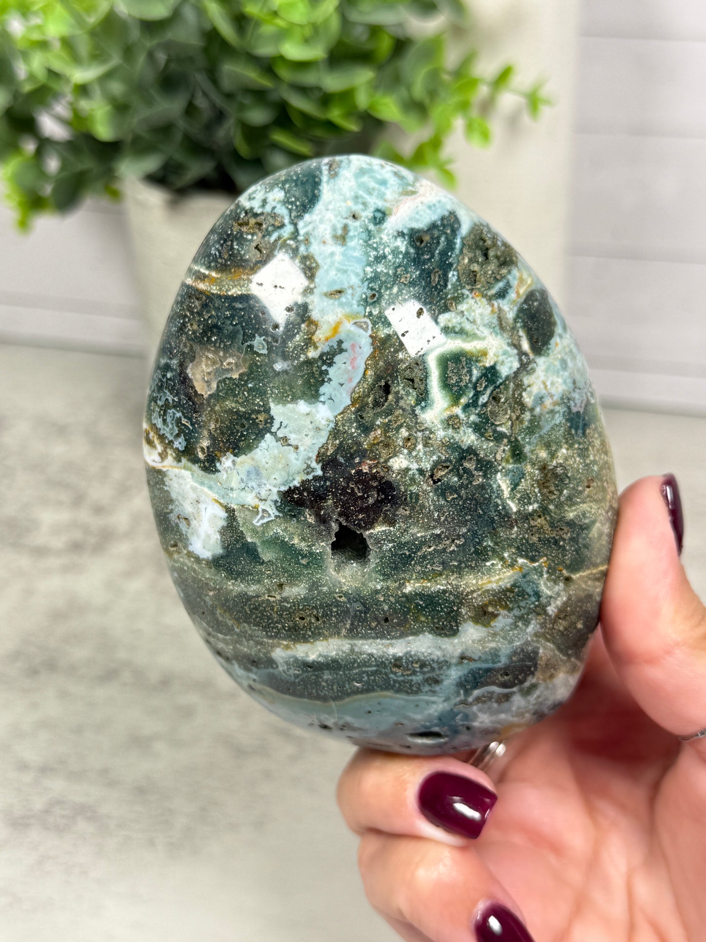 Blue Green Ocean Jasper Free Form