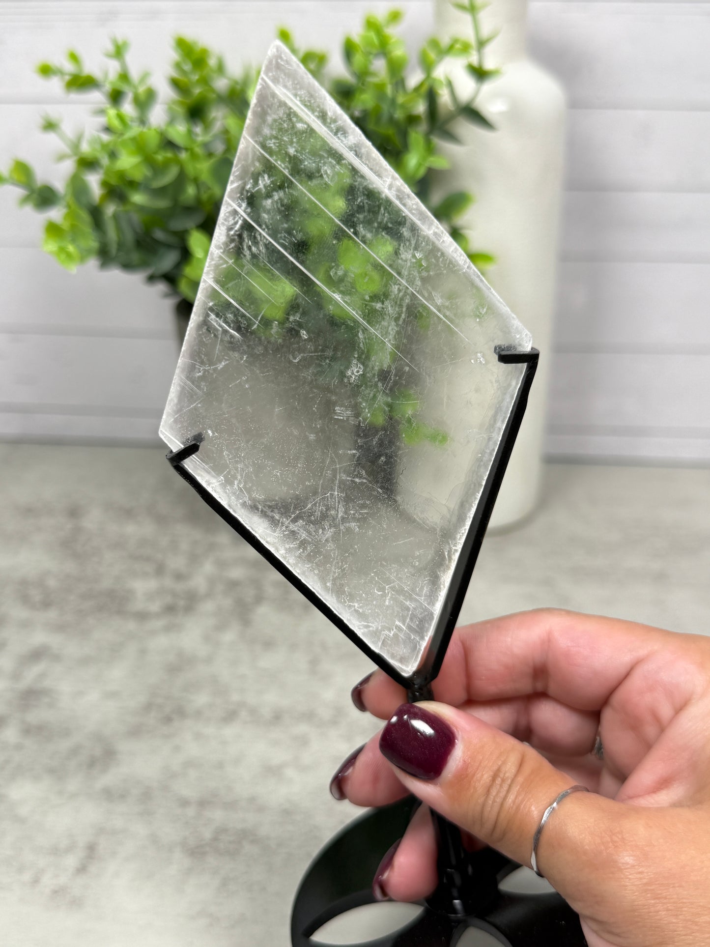 Selenite Diamonds on Stands