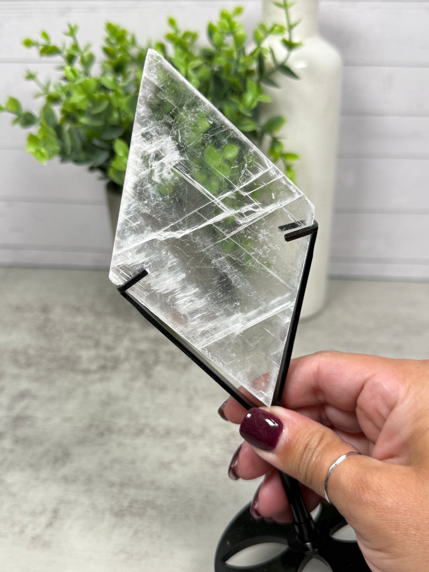 Selenite Diamonds on Stands