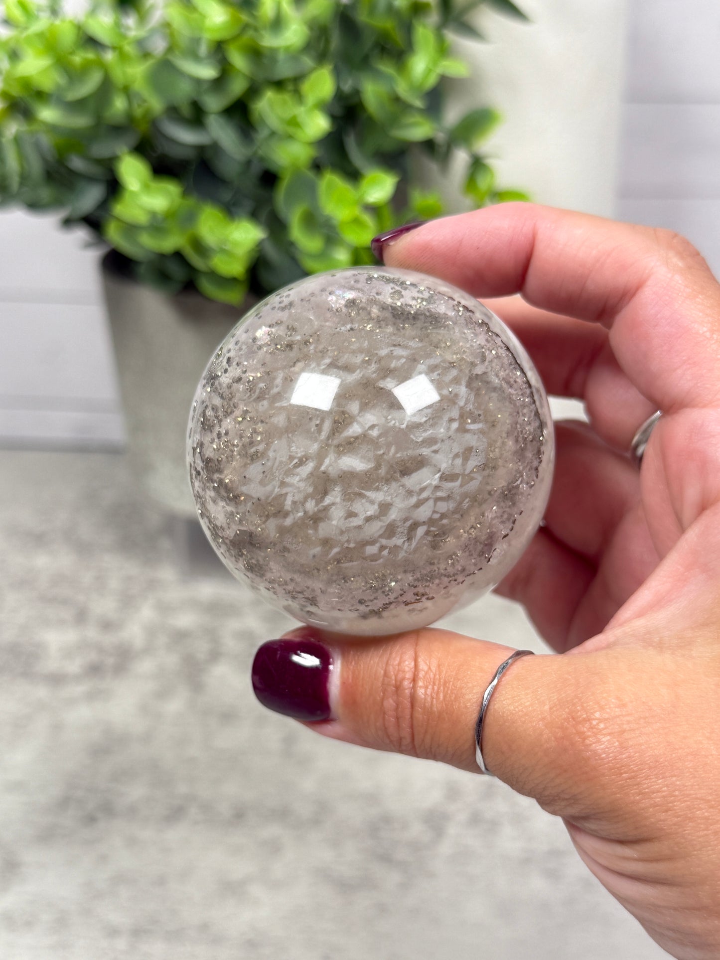 White Fluorite + Pyrite Spheres