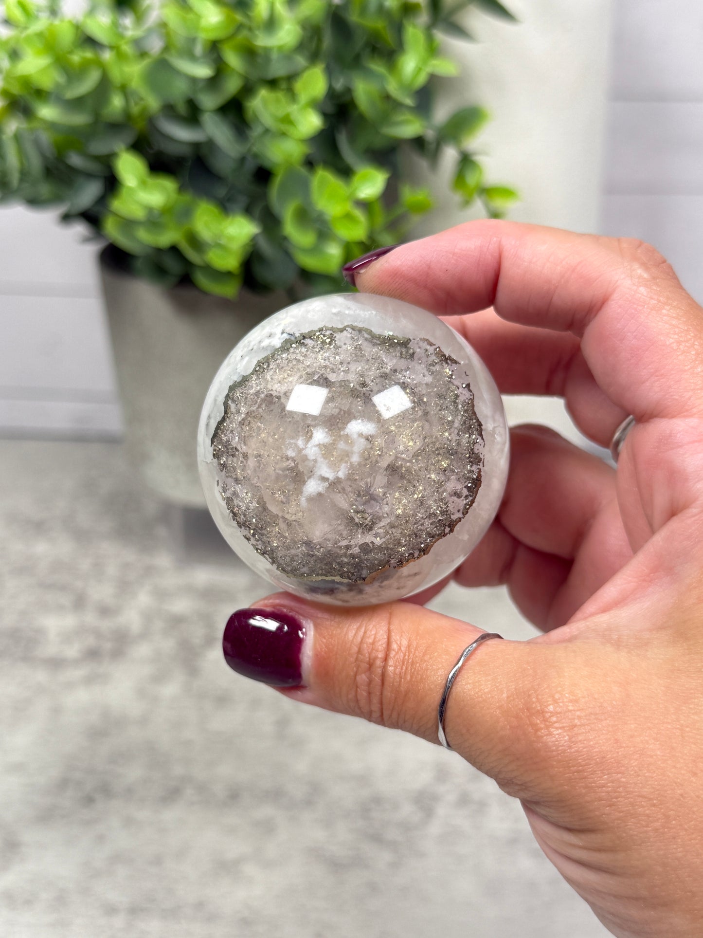 White Fluorite + Pyrite Spheres