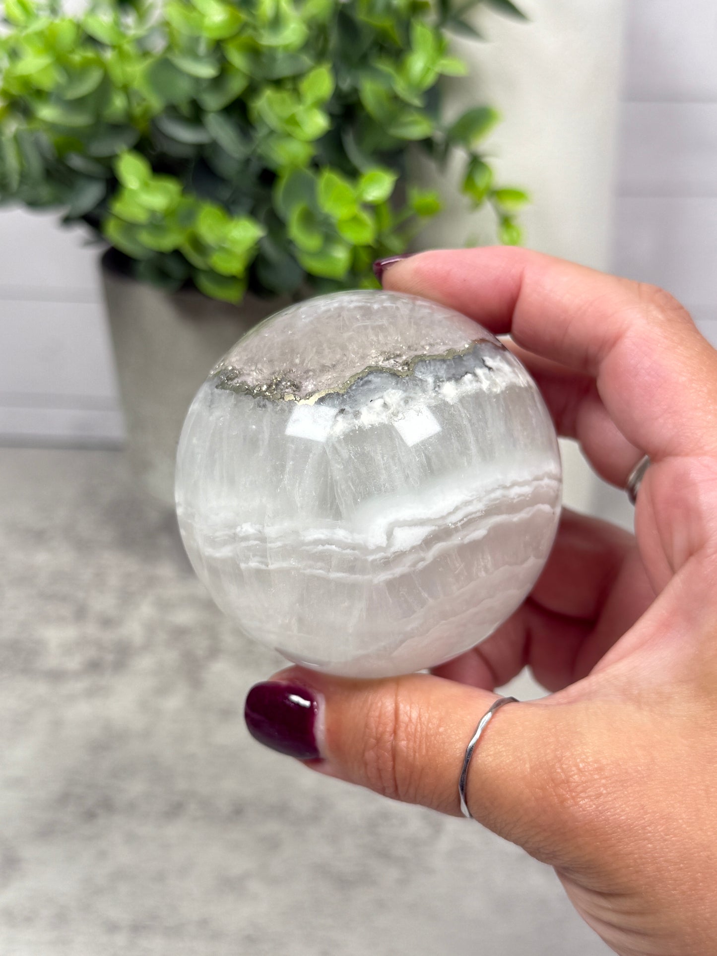 White Fluorite + Pyrite Spheres
