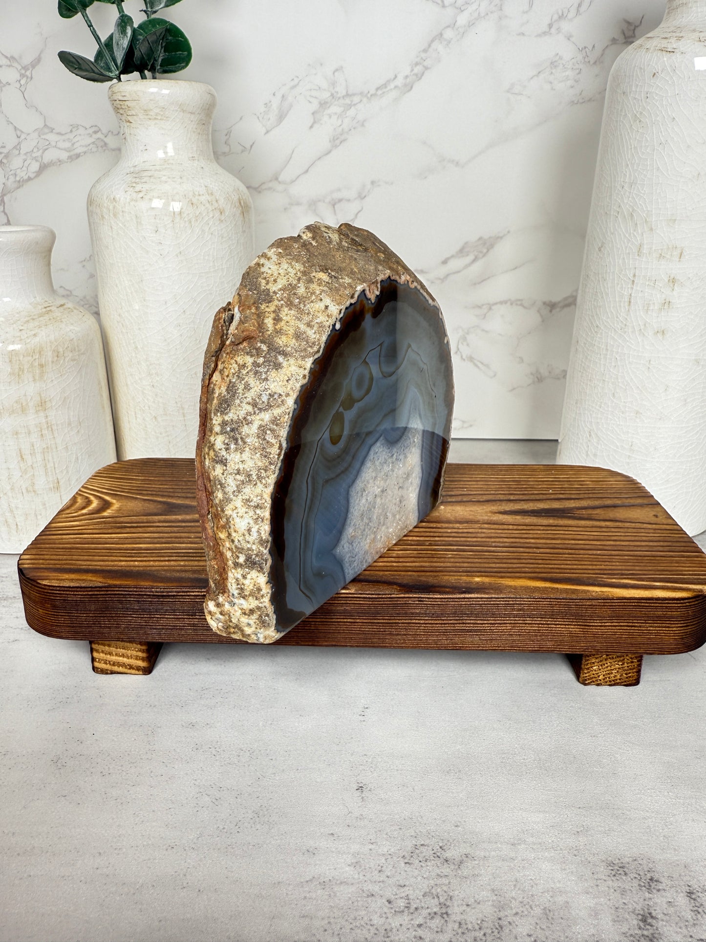 Blue Agate Geode Slab_B