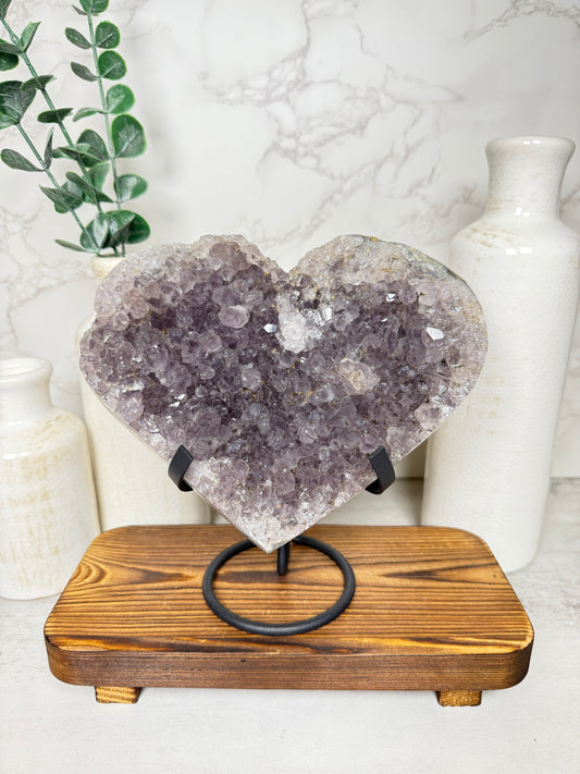 Amethyst Cluster Heart