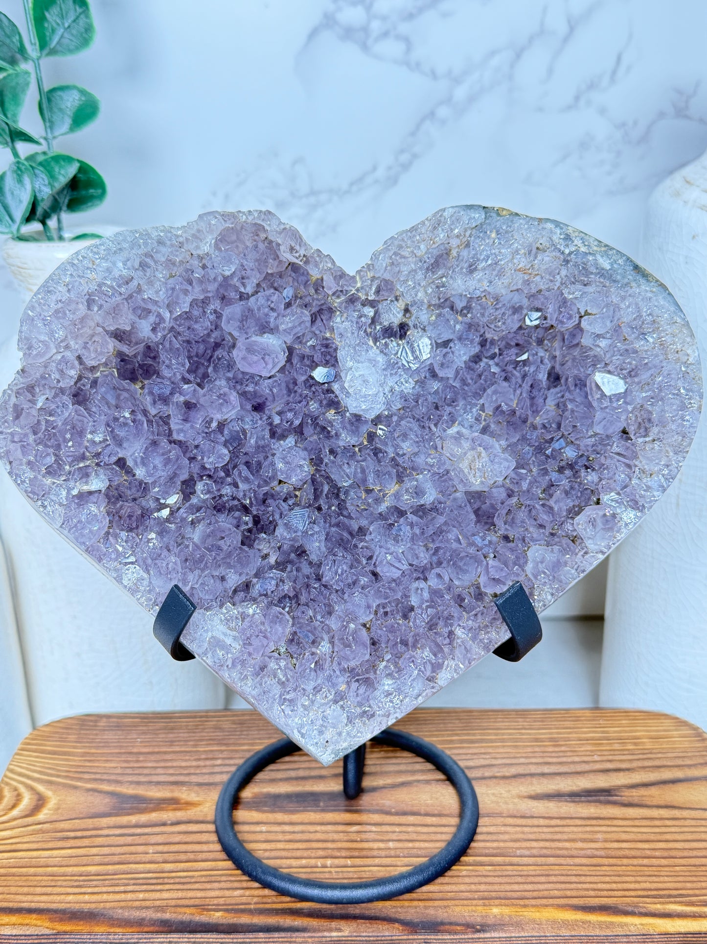 Amethyst Cluster Heart