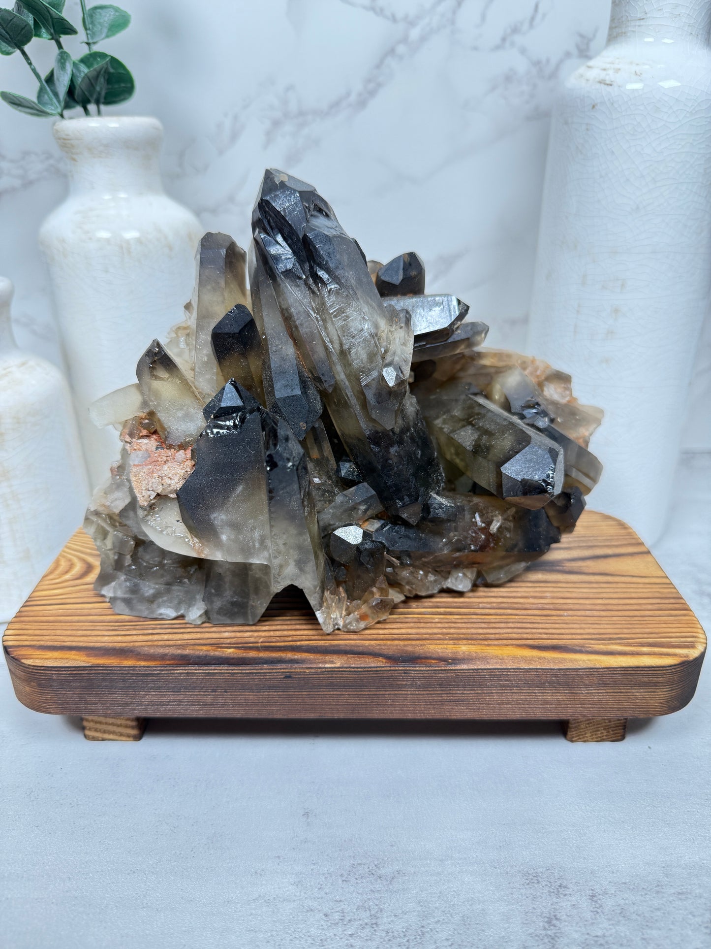 Smokey Quartz Cluster Skull