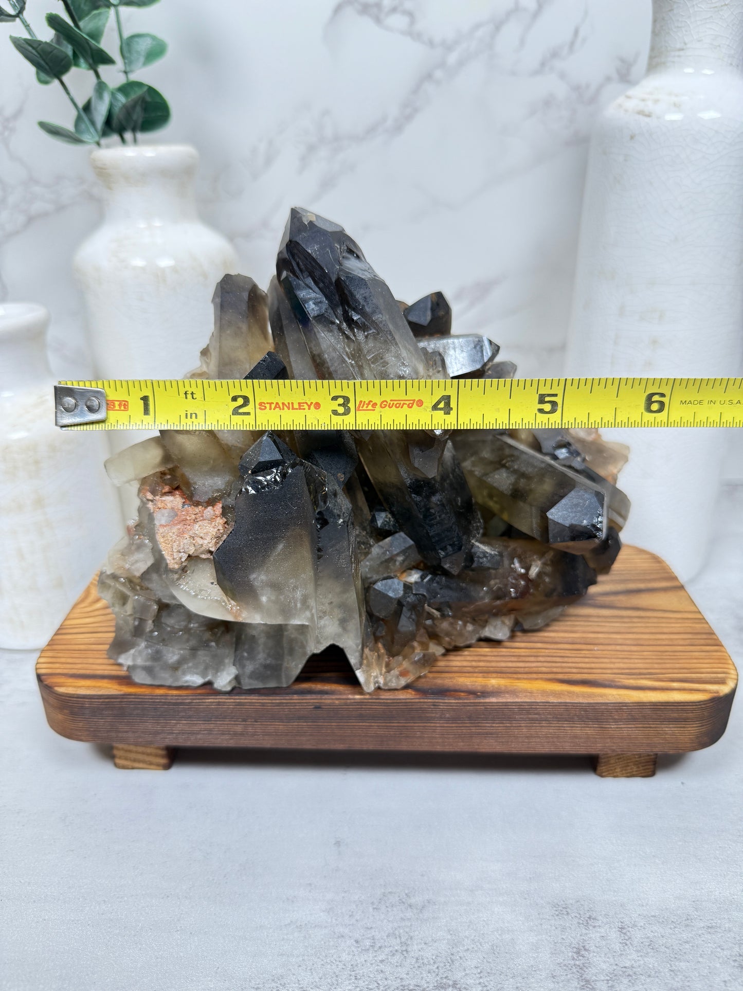 Smokey Quartz Cluster Skull