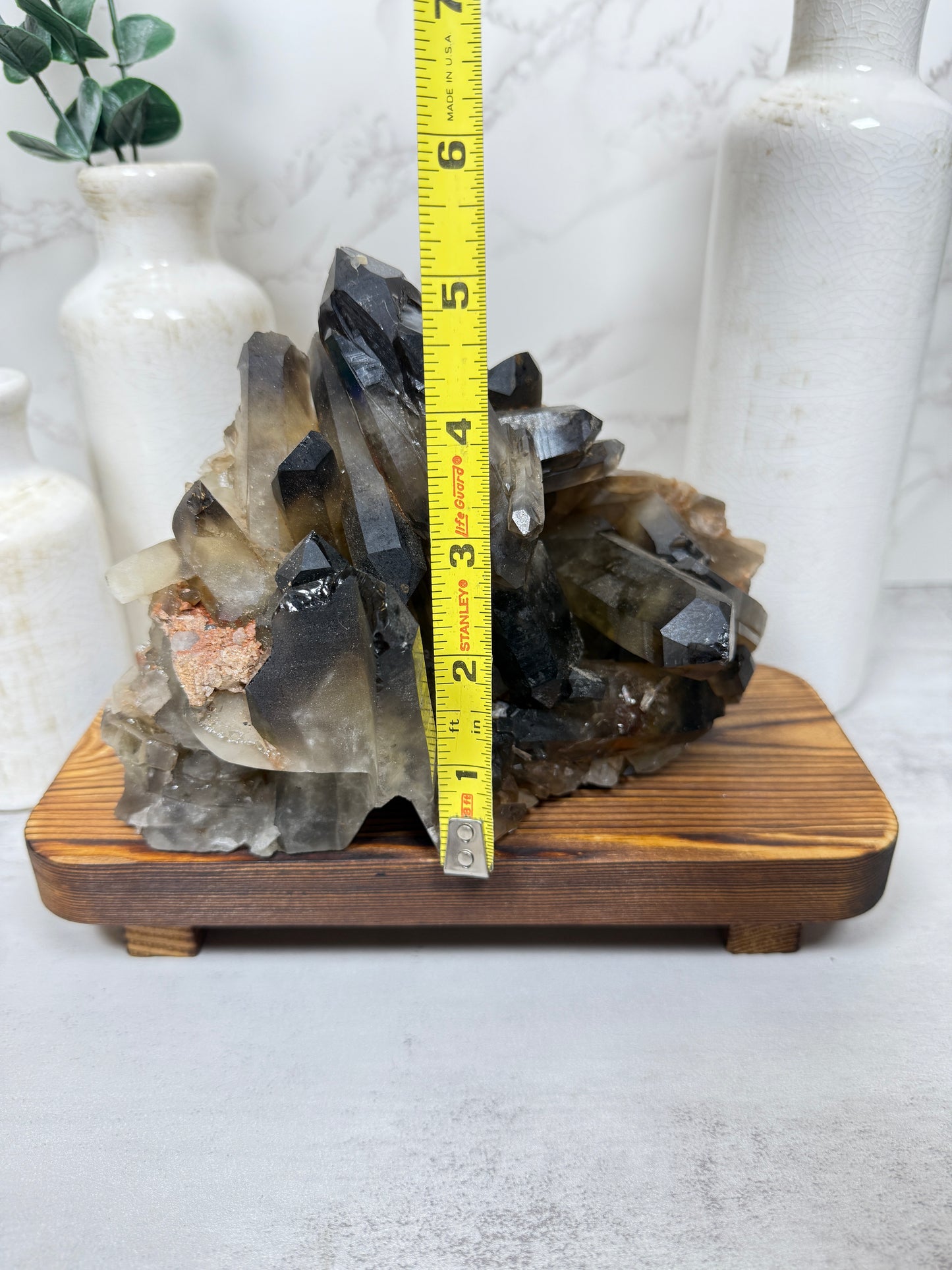 Smokey Quartz Cluster Skull