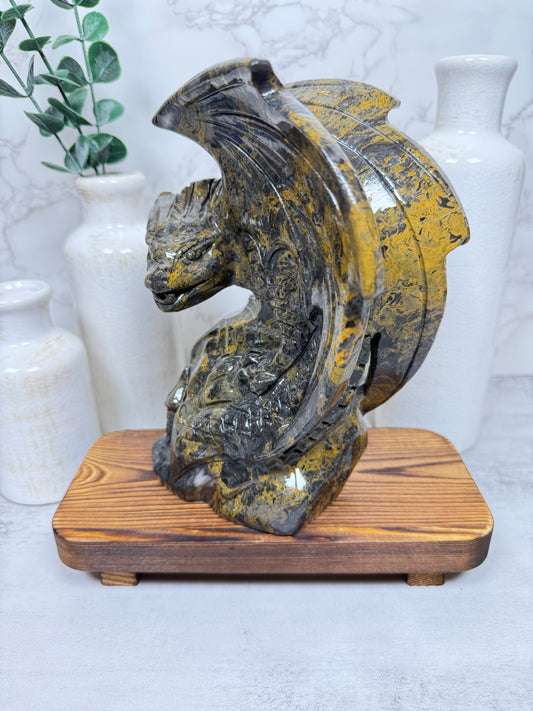 Pietersite Dragon Carving XL