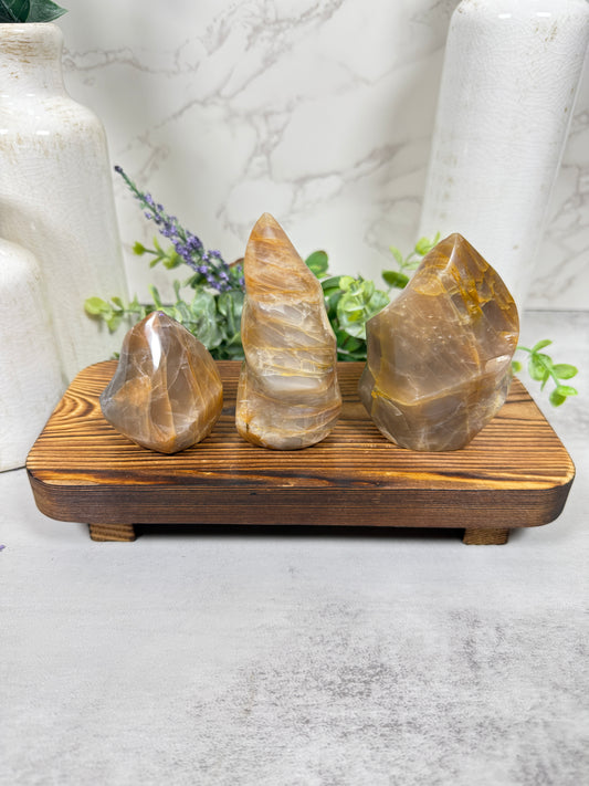Peach Moonstone Flames