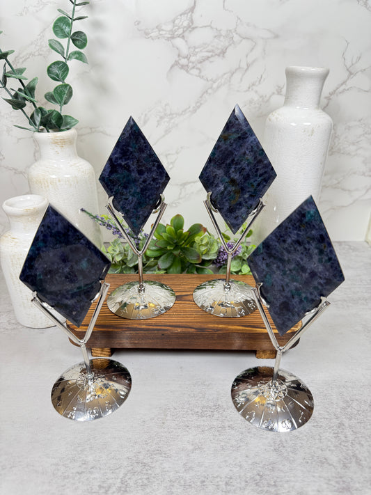 Iolite, Blue Apatite, Green Tourmaline Mix Diamonds