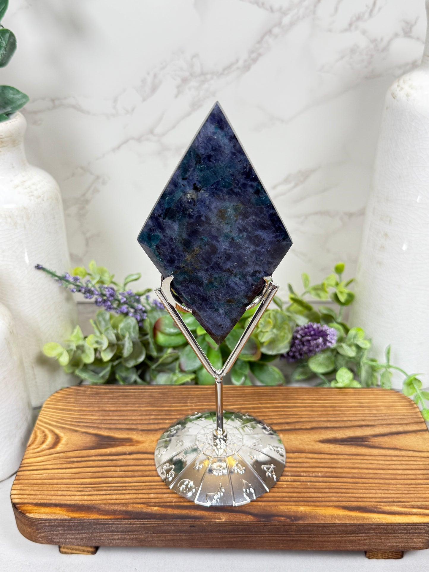 Iolite, Blue Apatite, Green Tourmaline Mix Diamonds