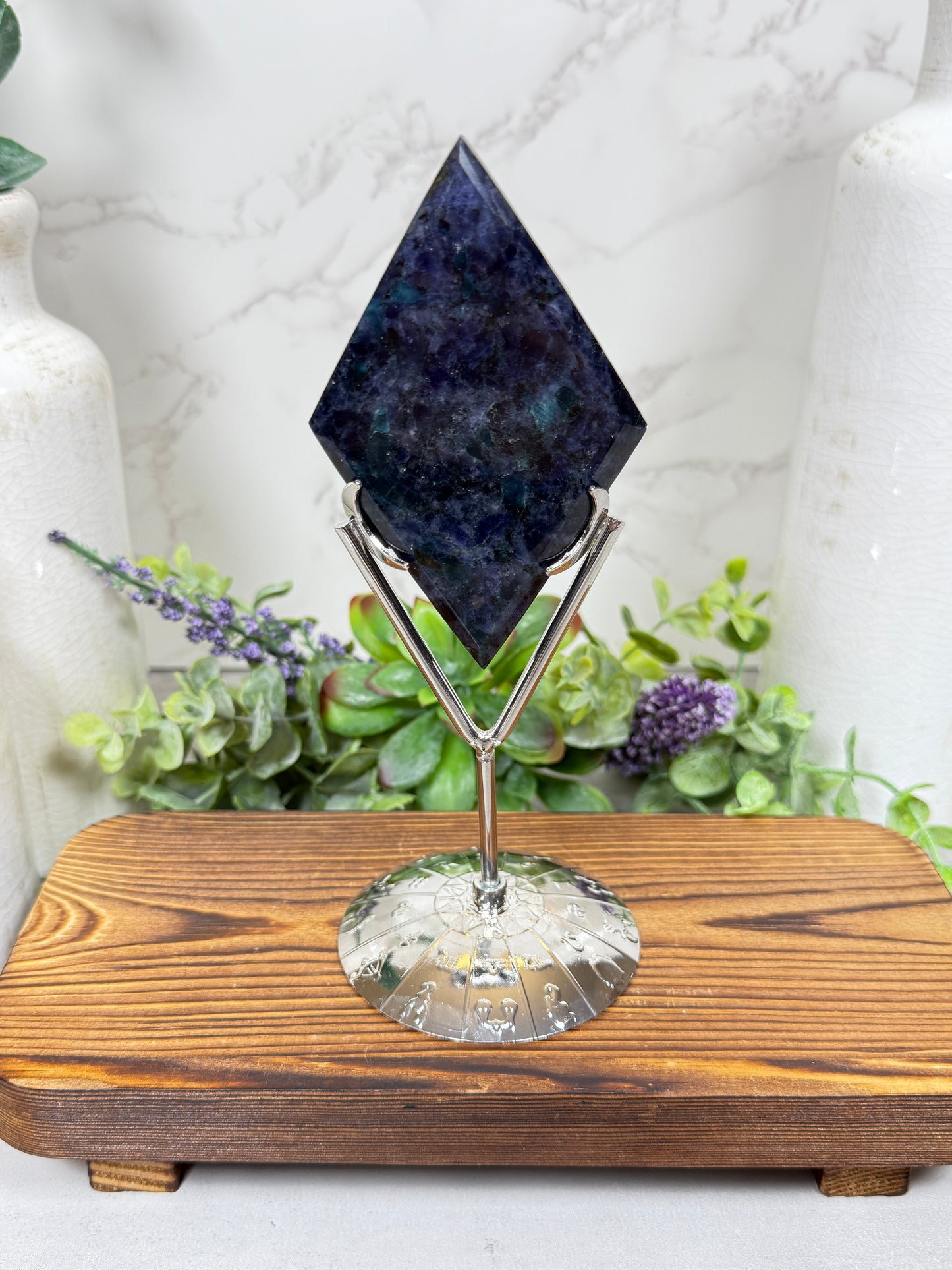 Iolite, Blue Apatite, Green Tourmaline Mix Diamonds