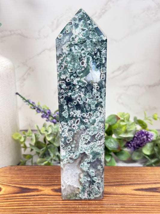 UV Moss Agate Towers