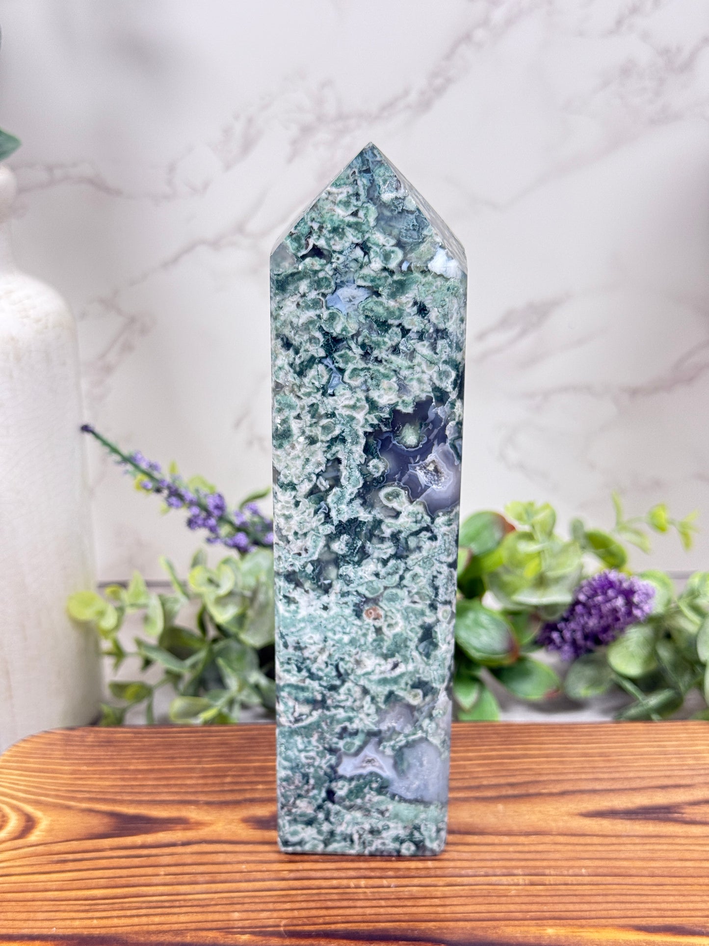 UV Moss Agate Towers