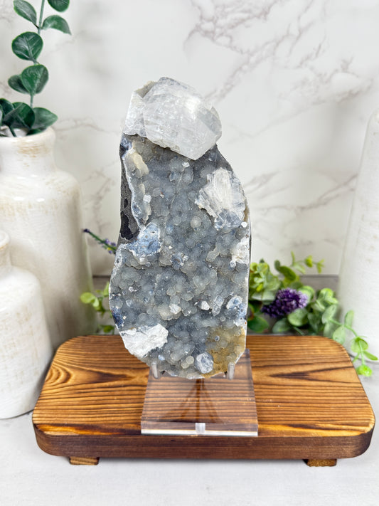 Druzy Chalcedony with Calcite XL