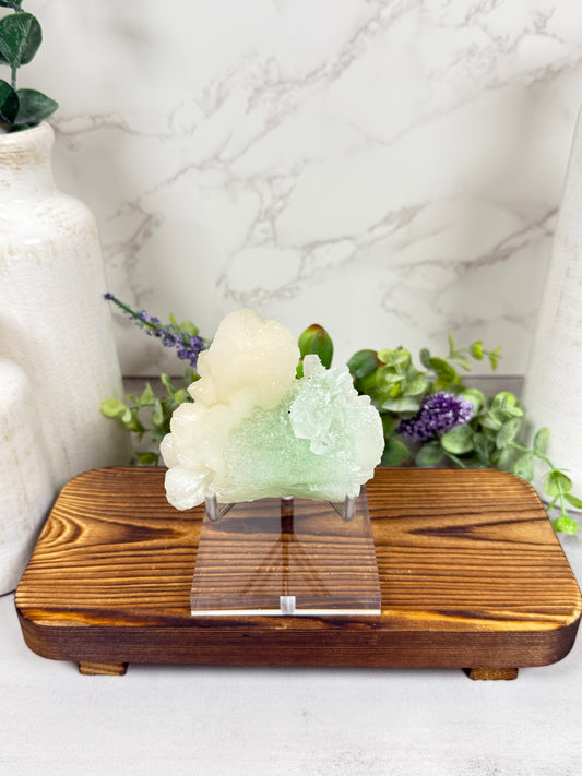 Green Apophyllite with Stilbite