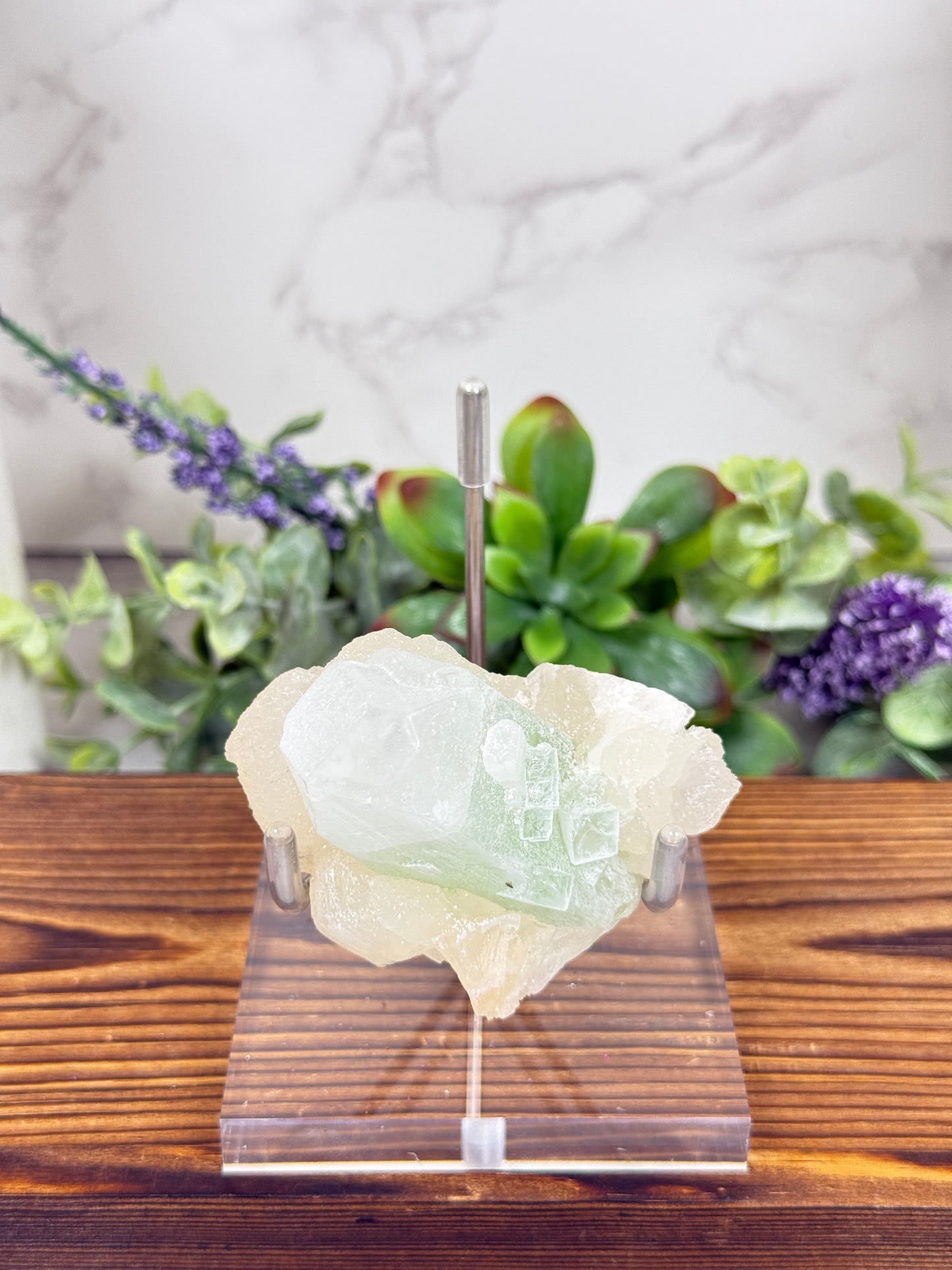 Green Apophyllite with Stilbite