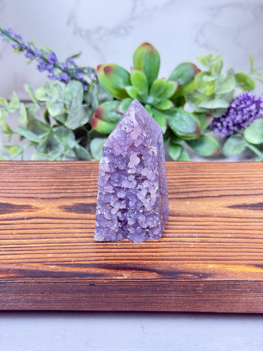 Druzy Grape Agate Tower