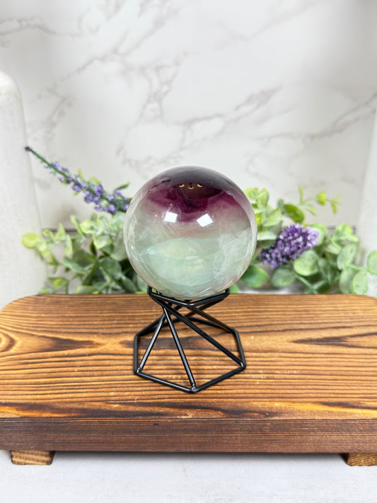 Green + Purple Fluorite Sphere