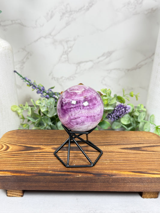 Purple Banded Fluorite Sphere