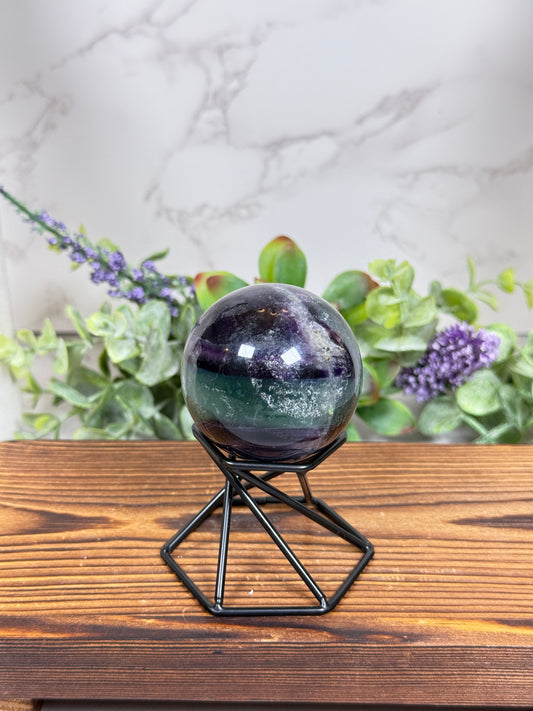 Dark Green + Purple Fluorite Sphere